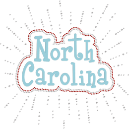 Cute North Carolina Holofoil Rhinestone Transfer Picture to Shirt